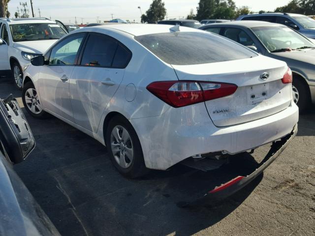 KNAFK4A67E5055275 - 2014 KIA FORTE LX WHITE photo 3