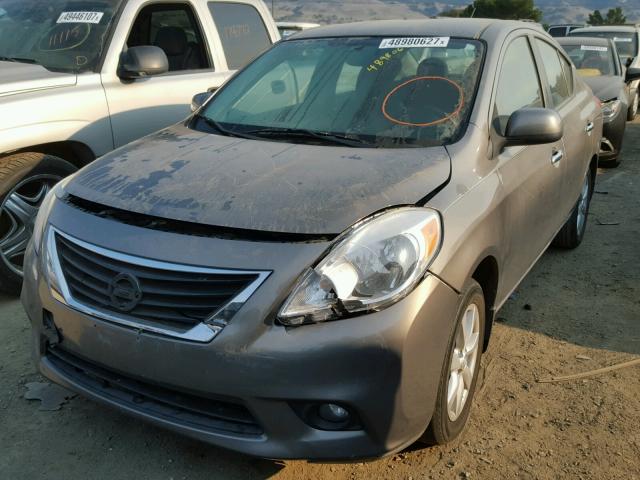 3N1CN7AP8CL860113 - 2012 NISSAN VERSA S GRAY photo 2