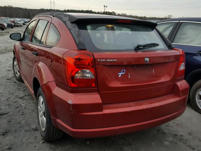 1B3HB28C27D547105 - 2007 DODGE CALIBER MAROON photo 3