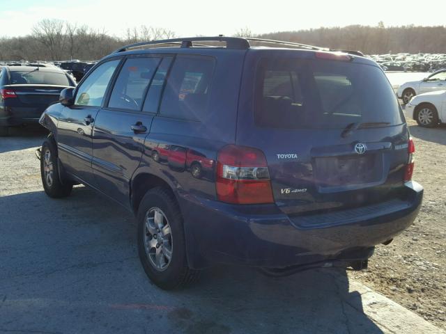 JTEEP21A240022202 - 2004 TOYOTA HIGHLANDER BLUE photo 3