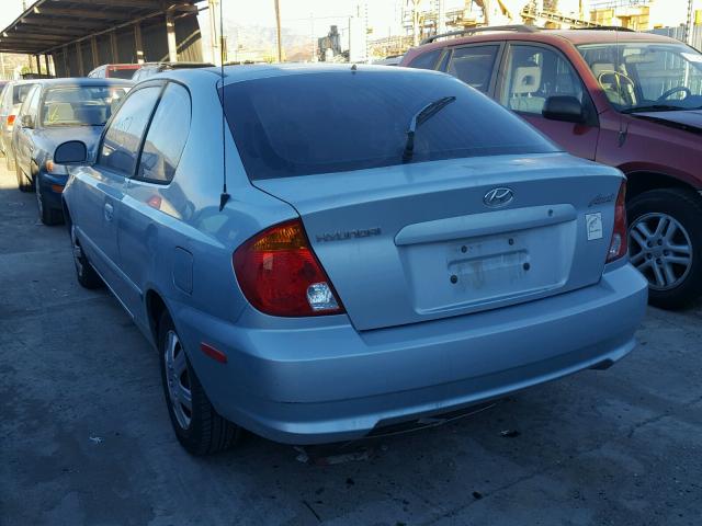 KMHCG35C83U271331 - 2003 HYUNDAI ACCENT GL BLUE photo 3