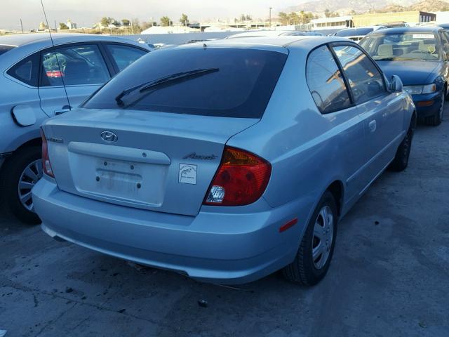 KMHCG35C83U271331 - 2003 HYUNDAI ACCENT GL BLUE photo 4