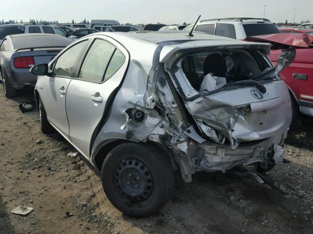 JTDKDTB36E1561584 - 2014 TOYOTA PRIUS C SILVER photo 3