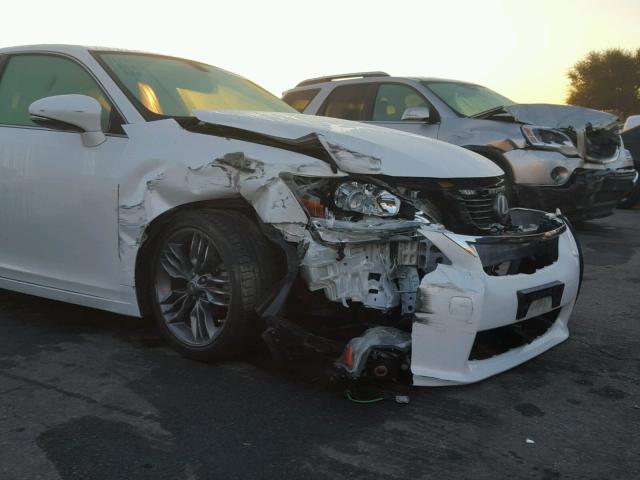 JTHKD5BH7D2149592 - 2013 LEXUS CT 200 WHITE photo 9