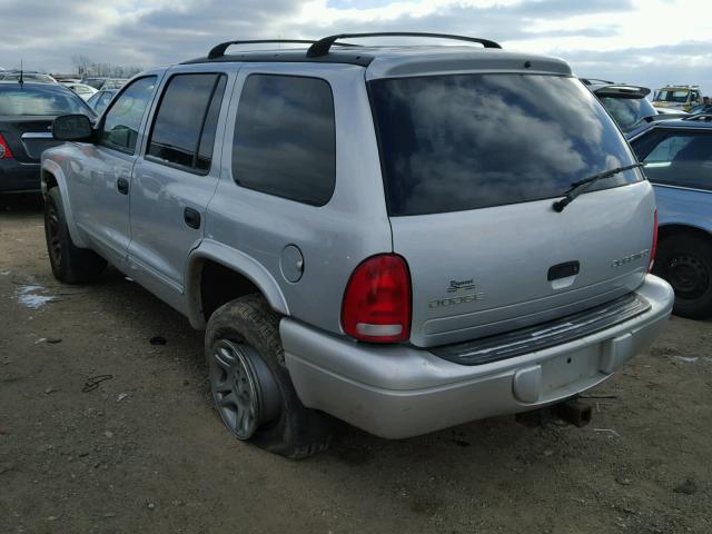 1D4HS48N13F544709 - 2003 DODGE DURANGO SL SILVER photo 3