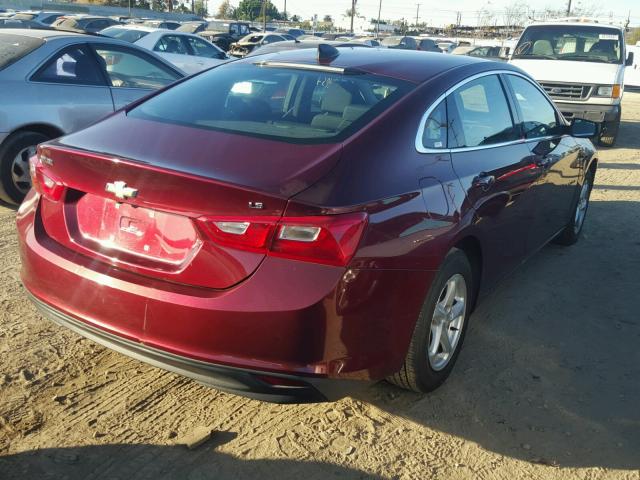 1G1ZB5ST5GF255278 - 2016 CHEVROLET MALIBU LS MAROON photo 4