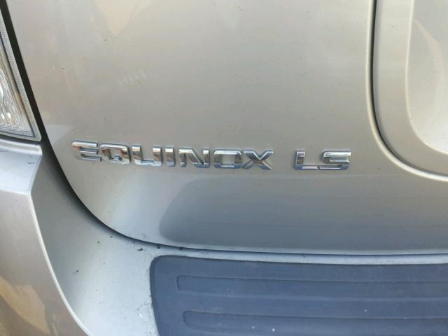 2CNDL13F886294129 - 2008 CHEVROLET EQUINOX LS SILVER photo 9