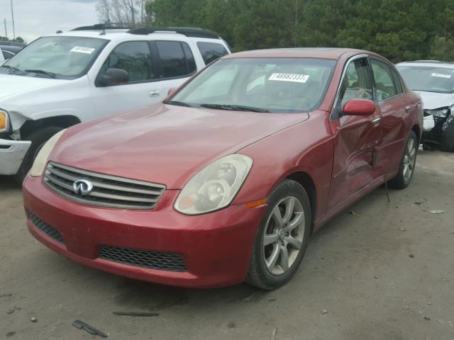 JNKCV51E15M207890 - 2005 INFINITI G35 RED photo 2