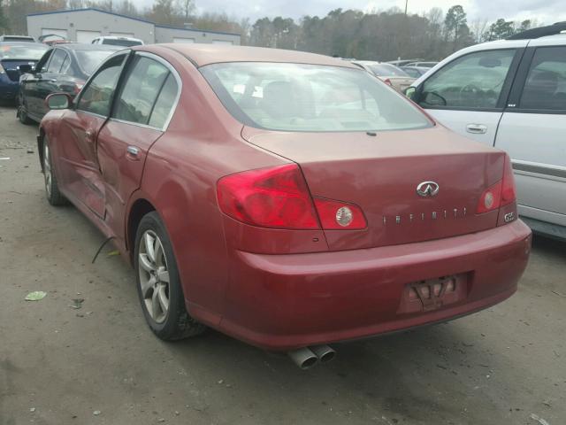 JNKCV51E15M207890 - 2005 INFINITI G35 RED photo 3