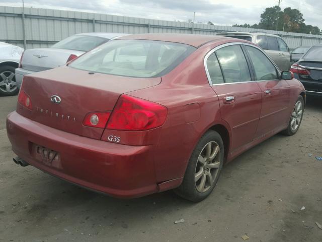 JNKCV51E15M207890 - 2005 INFINITI G35 RED photo 4