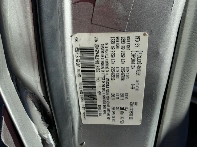 2D4GP44L67R118059 - 2007 DODGE GRAND CARA SILVER photo 10