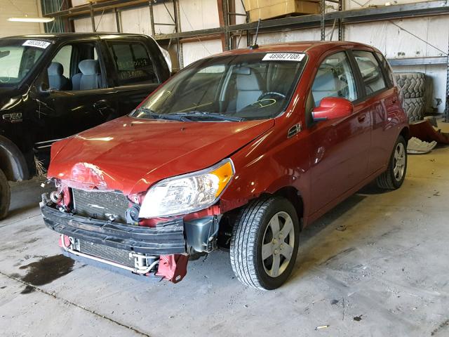 KL1TD6DE2BB158204 - 2011 CHEVROLET AVEO LS RED photo 2