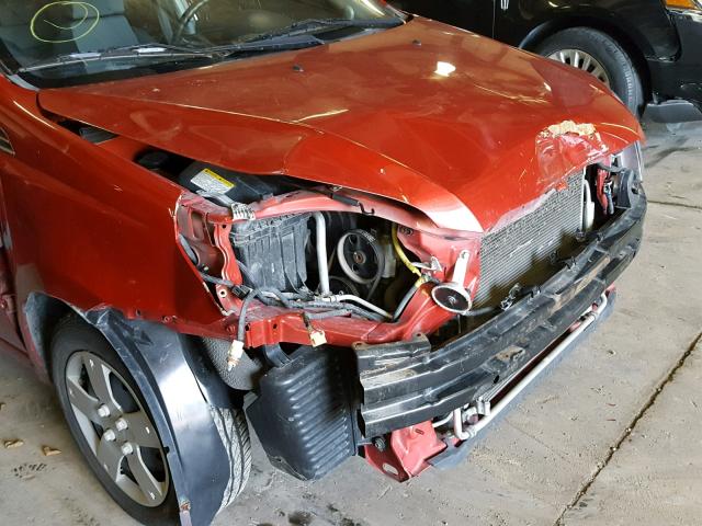 KL1TD6DE2BB158204 - 2011 CHEVROLET AVEO LS RED photo 9