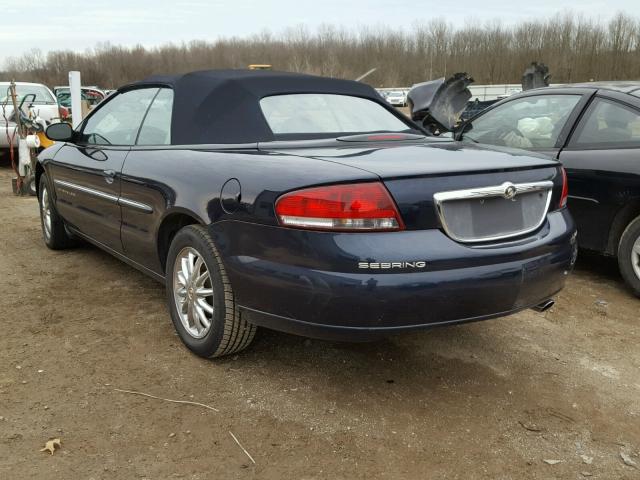 1C3EL65U11N612647 - 2001 CHRYSLER SEBRING LI BLUE photo 3