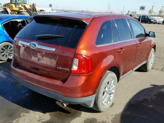 2FMDK3KC0EBA08086 - 2014 FORD EDGE LIMIT MAROON photo 4