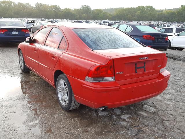 YV1RS592X72645279 - 2007 VOLVO S60 2.5T RED photo 3