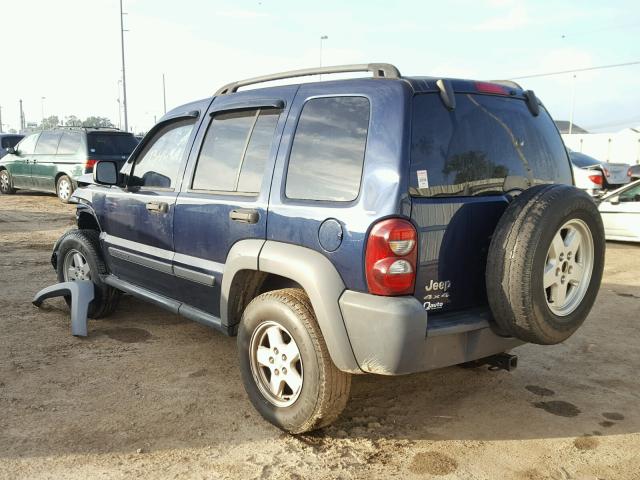 1J4GL48K56W119228 - 2006 JEEP LIBERTY SP BLUE photo 3