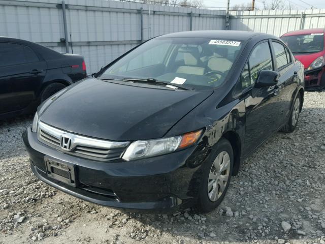 19XFB2F55CE025846 - 2012 HONDA CIVIC LX BLACK photo 2