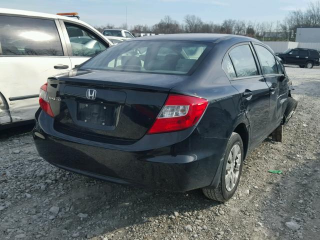 19XFB2F55CE025846 - 2012 HONDA CIVIC LX BLACK photo 4