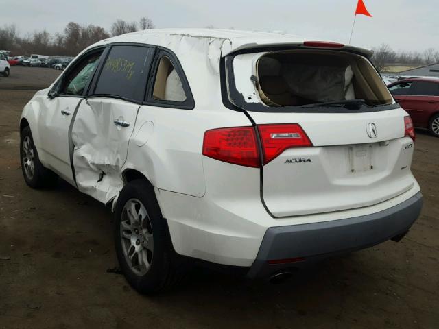 2HNYD28337H529668 - 2007 ACURA MDX TECHNO WHITE photo 3