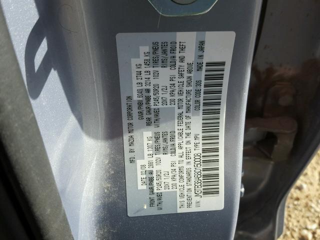 JM3TB38A680150008 - 2008 MAZDA CX-9 SILVER photo 10