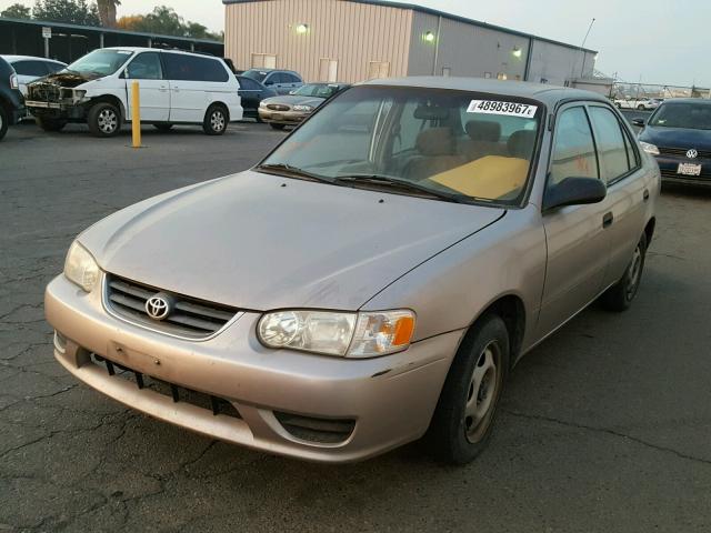 1NXBR12E31Z523760 - 2001 TOYOTA COROLLA CE TAN photo 2