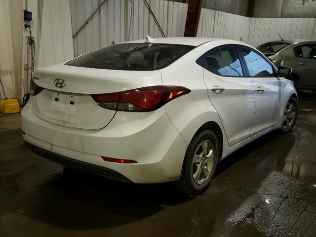 5NPDH4AEXEH516954 - 2014 HYUNDAI ELANTRA SE WHITE photo 4