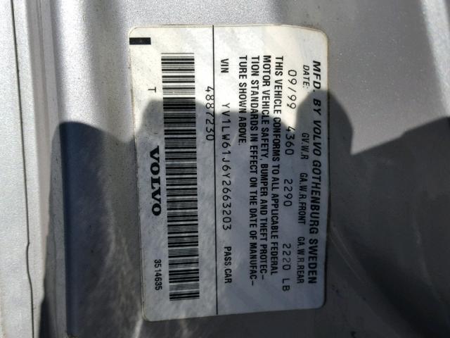 YV1LW61J6Y2663203 - 2000 VOLVO V70 BASE SILVER photo 10