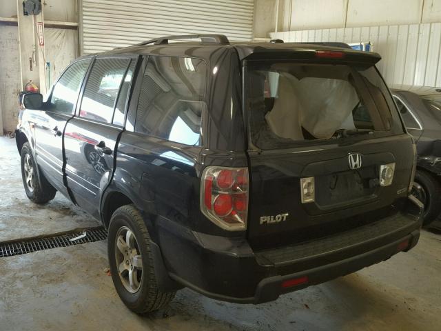 2HKYF18797H506884 - 2007 HONDA PILOT EXL BLACK photo 3