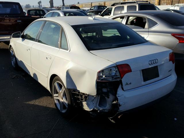 WAUAF68E45A522554 - 2005 AUDI A4 2.0T WHITE photo 3