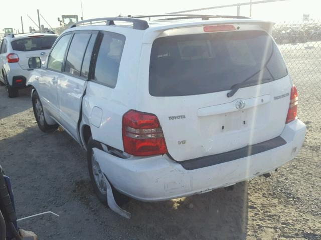 JTEGF21A030098480 - 2003 TOYOTA HIGHLANDER WHITE photo 3