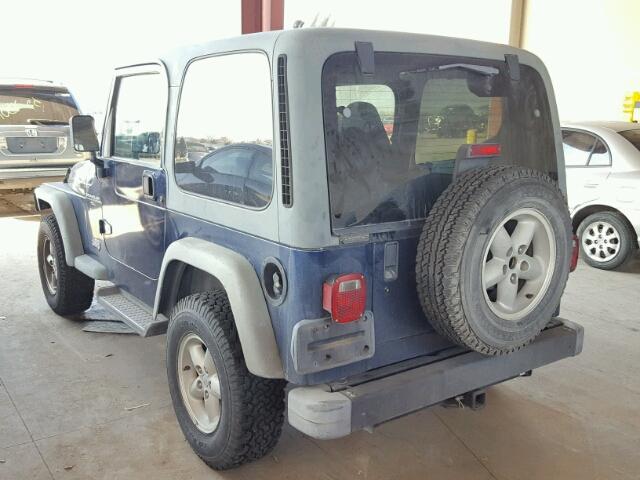 1J4FA49S51P313860 - 2001 JEEP WRANGLER / BLUE photo 3