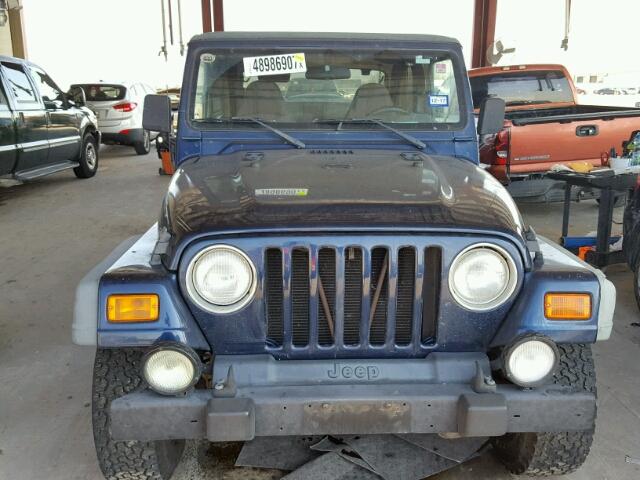 1J4FA49S51P313860 - 2001 JEEP WRANGLER / BLUE photo 9