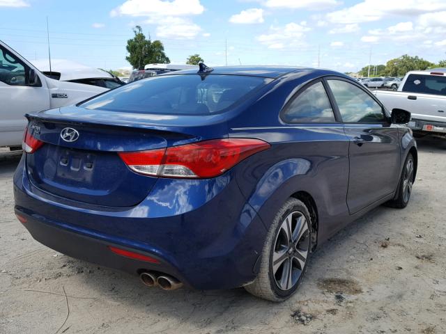 KMHDH6AE0DU015194 - 2013 HYUNDAI ELANTRA CO BLUE photo 4