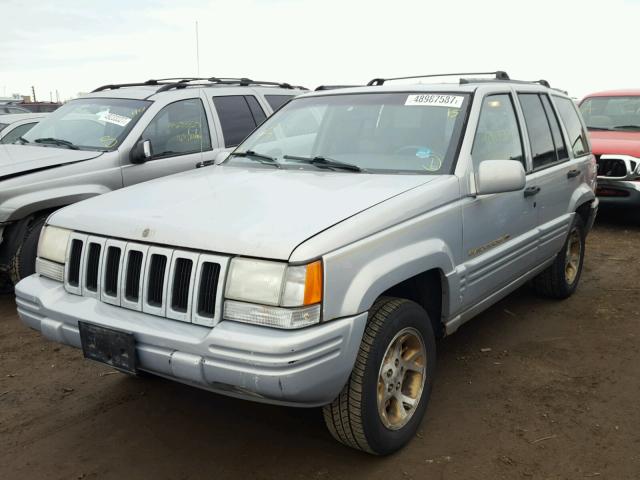 1J4GZ78S5TC371588 - 1996 JEEP GRAND CHER SILVER photo 2