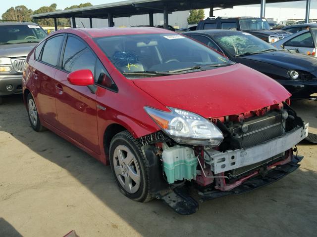 JTDKN3DU6A0164671 - 2010 TOYOTA PRIUS RED photo 1