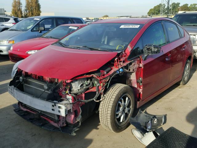 JTDKN3DU6A0164671 - 2010 TOYOTA PRIUS RED photo 2