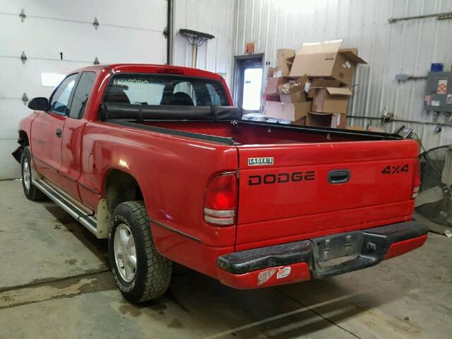 1B7GG22X1XS215692 - 1999 DODGE DAKOTA RED photo 3