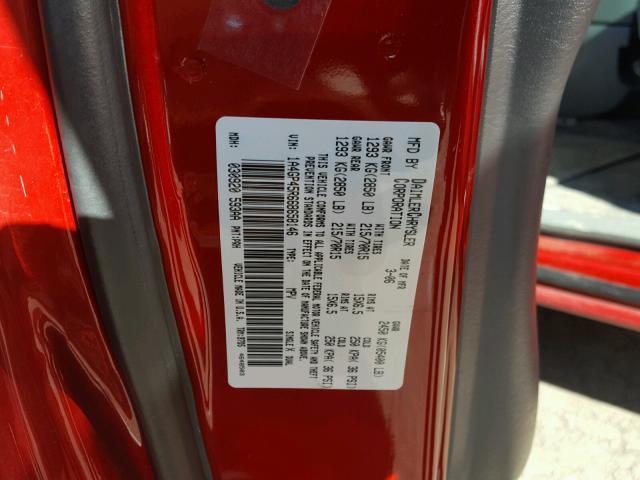 1A4GP45R66B658146 - 2006 CHRYSLER TOWN & COU 红色 照片 10