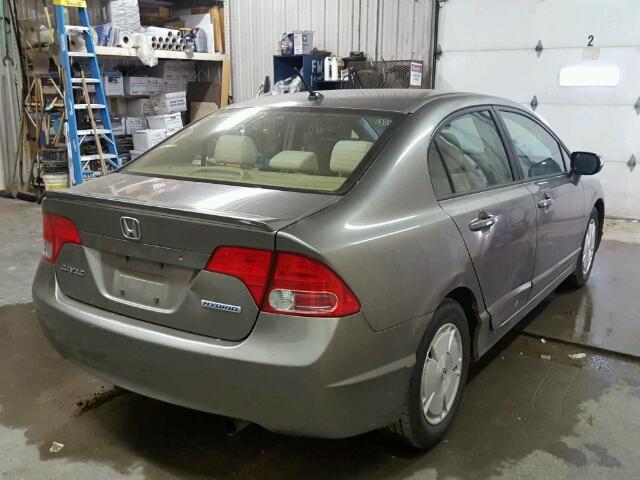 JHMFA36256S004512 - 2006 HONDA CIVIC HYBR GRAY photo 4