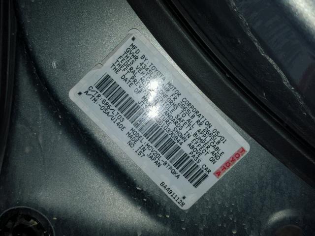 JT8BF28G610330844 - 2001 LEXUS ES 300 GRAY photo 10