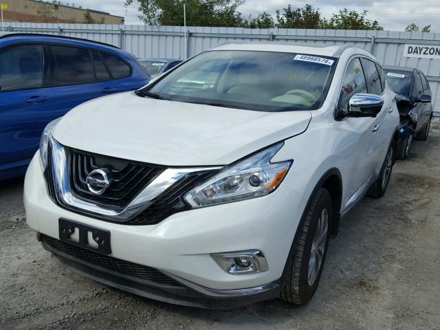 5N1AZ2MH8GN121969 - 2016 NISSAN MURANO S/S WHITE photo 2