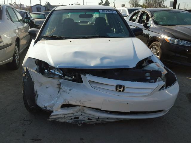 2HGES16552H501720 - 2002 HONDA CIVIC LX WHITE photo 9