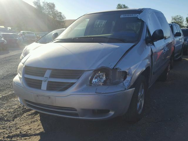 1D4GP45R77B129976 - 2007 DODGE CARAVAN SX SILVER photo 2