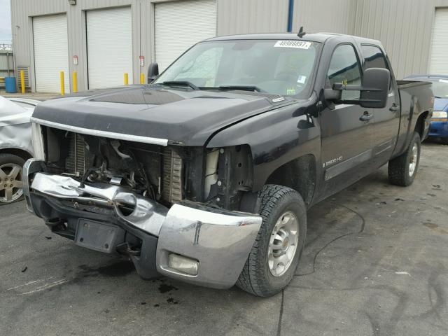 1GCHK23638F198221 - 2008 CHEVROLET SILVERADO BLACK photo 2