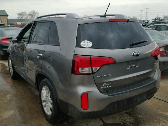 5XYKTCA66EG442500 - 2014 KIA SORENTO LX GRAY photo 3