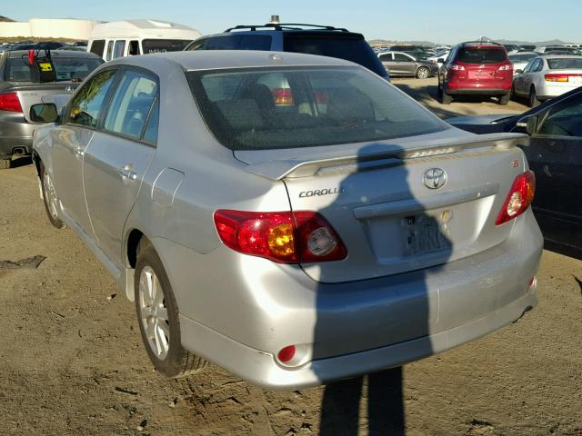 1NXBU40EX9Z091702 - 2009 TOYOTA COROLLA BA SILVER photo 3