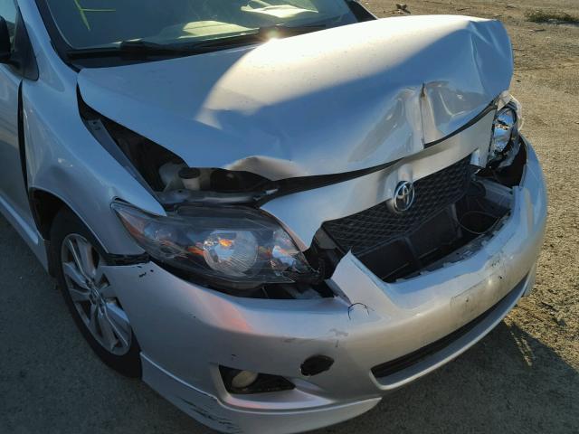 1NXBU40EX9Z091702 - 2009 TOYOTA COROLLA BA SILVER photo 9