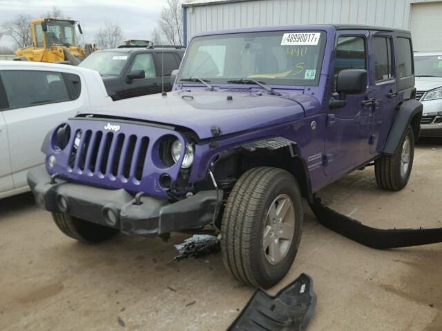 1C4BJWDG1HL673499 - 2017 JEEP WRANGLER U PURPLE photo 2