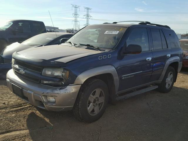 1GNDT13S222296438 - 2002 CHEVROLET TRAILBLAZE BLUE photo 2